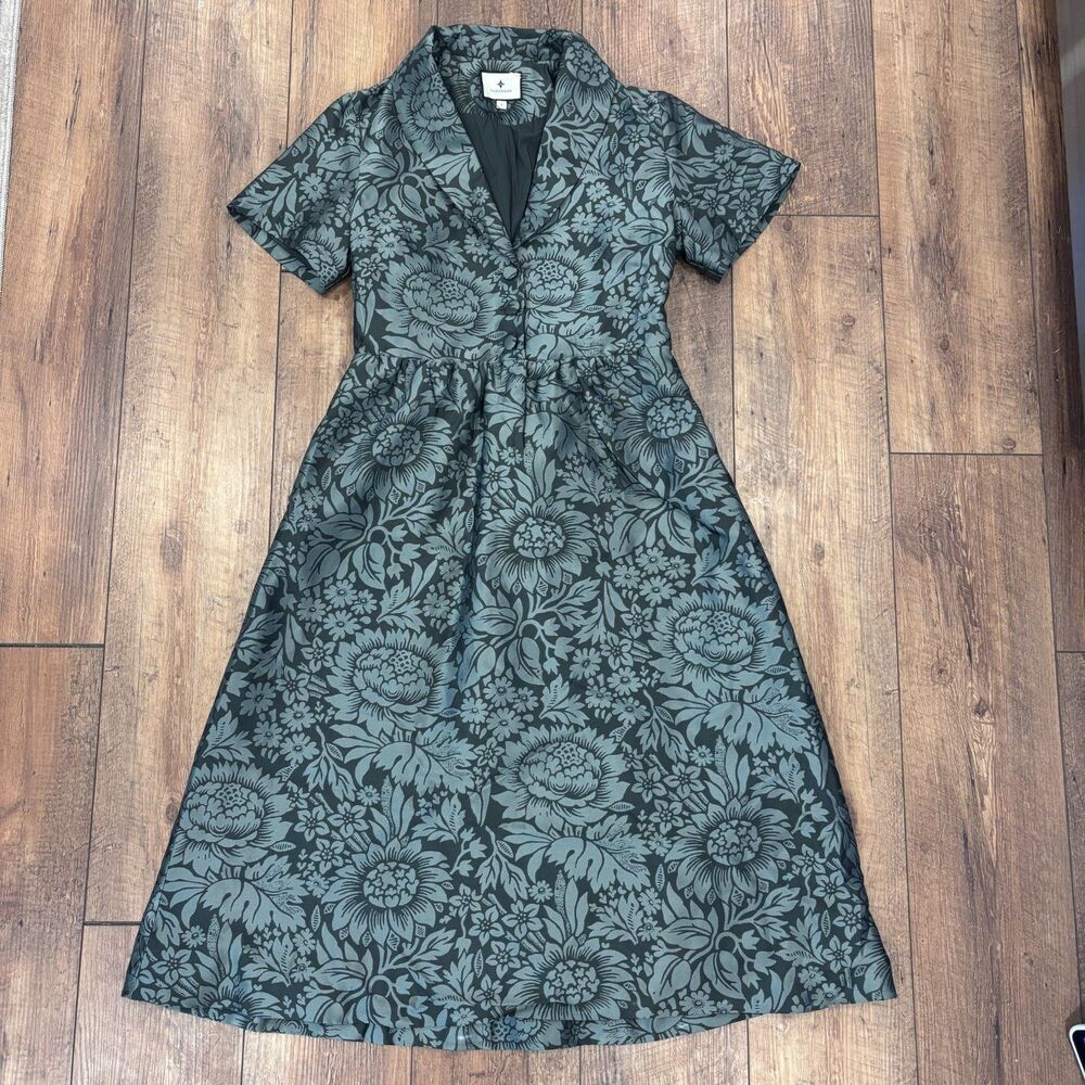 TUCKERNUCK Emerald Mirasol Jacquard Adelaide Dress Emerald Botanical Size S $298 - Picture 3 of 10